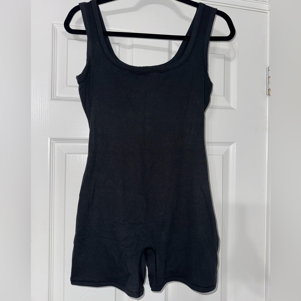 SKIMS Black Ribbed Onesie
